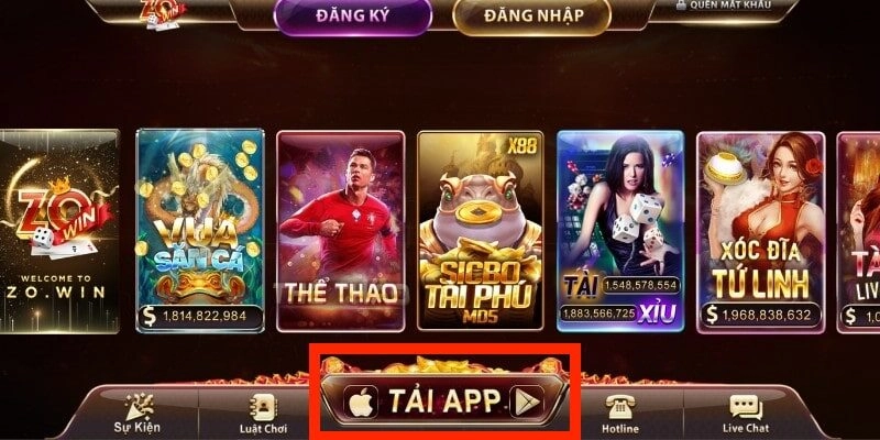 Tải app Zowin Tải app Zowin